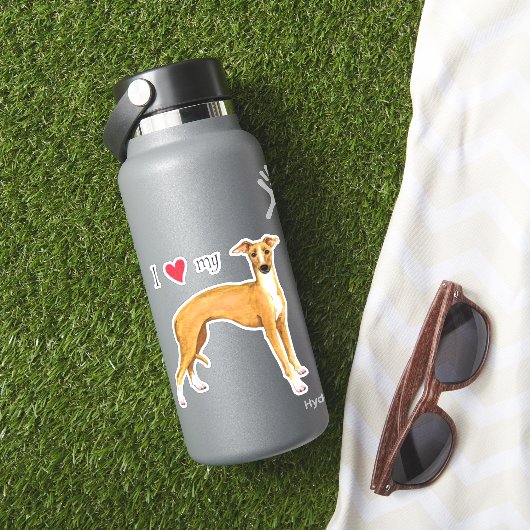 I Love my Italian Greyhound Vinyl Sticker (HydroFlask Insitu)