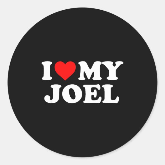 I Love My Joel  Ronde Sticker (Voorkant)