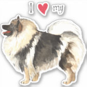 I Love my Keeshond Vinyl Sticker (Devant)