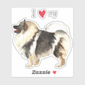 I Love my Keeshond Vinyl Sticker (Feuille)