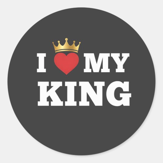 I love my king  ronde sticker (Voorkant)