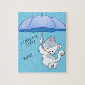 "I LOVE MY KITTY" puzzle avec nom d'animal de comp (Vertical)
