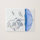 "I LOVE MY KITTY" puzzle avec nom d'animal de comp (Horizontal)