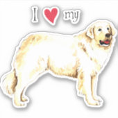 I Love my Kuvasz Vinyl Sticker (Devant)