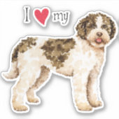 I Love my Lagotto Romagnolo Vinyl Sticker (Devant)