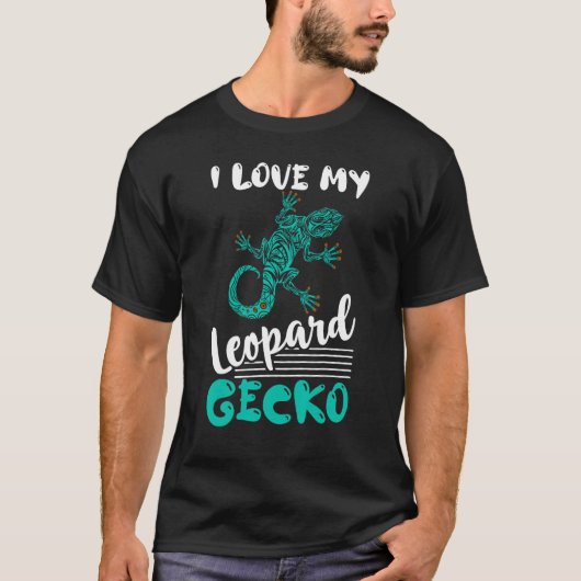 I Love My Leopard Gecko Lizard Reptile T-shirt (Voorkant)