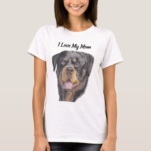 I Love My Mom T-shirt  Rottweiler  (Devant)