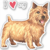 I Love my Norwich Terrier Vinyl Sticker (Devant)