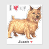 I Love my Norwich Terrier Vinyl Sticker (Feuille)
