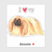 I Love my Pekingese Vinyl Sticker (Feuille)