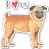 I Love my Petit Brabançon Vinyl Sticker (Devant)