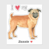 I Love my Petit Brabançon Vinyl Sticker (Feuille)