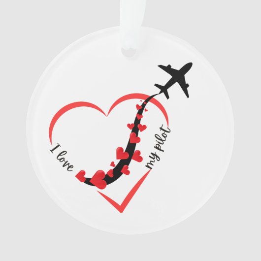 'I love My Pilot', Aviation, Simple, Personnalisé (devant)