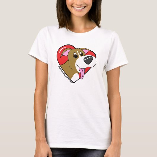 I Love my Pit Bull TShirt (Cartoon) (Devant)