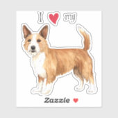 I Love my portugais Podengo Pequeno Vinyl Sticker (Feuille)