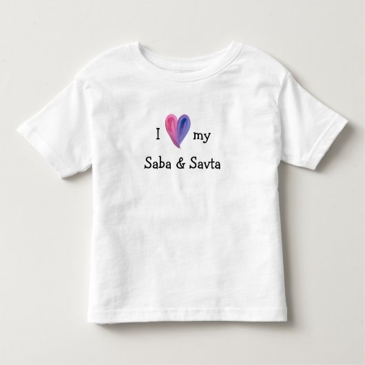 I Love My Saba and Savta T-Shirt (Devant)