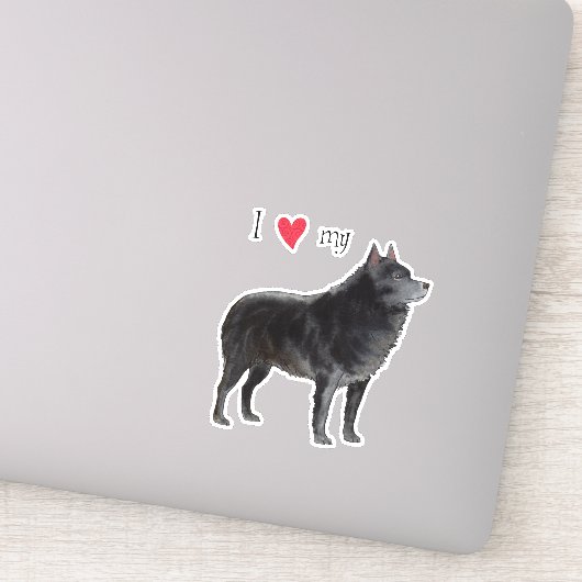 I Love my Schipperke Vinyl Sticker (Détail)