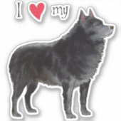 I Love my Schipperke Vinyl Sticker (Devant)