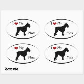 I Love My Schnauzer Oval Sticker (Feuille)