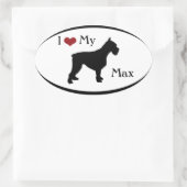 I Love My Schnauzer Oval Sticker (Sac)