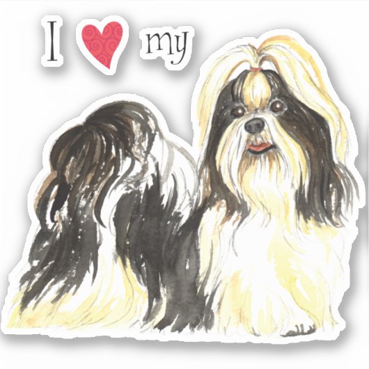 I Love my Shih Tzu Vinyl Sticker (Devant)