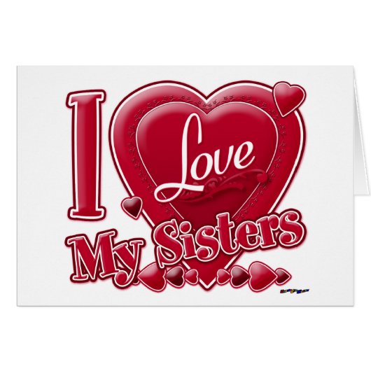 I Love My Sisters rouge - coeur (Devant horizontal)