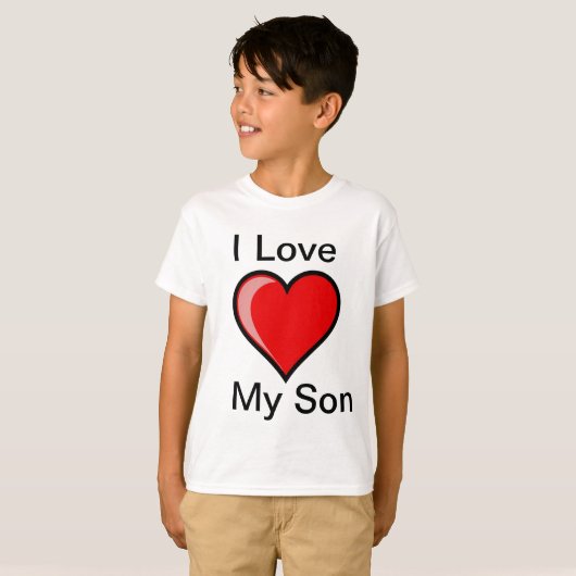 I Love My Son Nom T-Shirt (Devant entier)