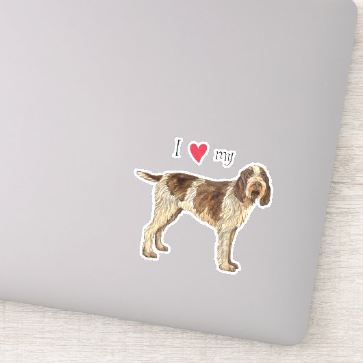 I Love my Spinone Italiano Vinyl Sticker (Détail)