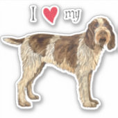 I Love my Spinone Italiano Vinyl Sticker (Devant)