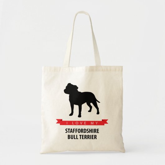 I Love My Staffordshire Bull Terrier Canvas tas (Voorkant)
