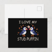 .I Love My Stud Puffin Relatie Briefkaart (Voorkant / Achterkant)
