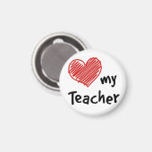 I Love My Teacher Magneet (Voorkant / Achterkant)