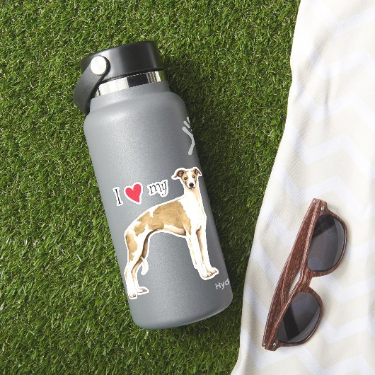 I Love my Whippet Vinyl Sticker (HydroFlask Insitu)