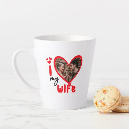 I Love My Wife Photo Cadeau Latte Mug (En situation)