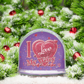 I Love My Wifey red - hearts Sneeuwbol