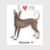 I Love my Xoloitzcuintli Vinyl Sticker (Feuille)