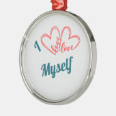 I Love Myself - Self-Care Button Metalen Ornament (Links)