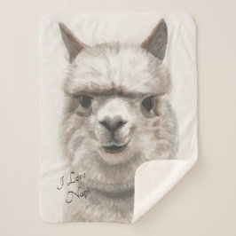 I Love Naps Llama Sherpa Baby Blanket Sherpa Deken