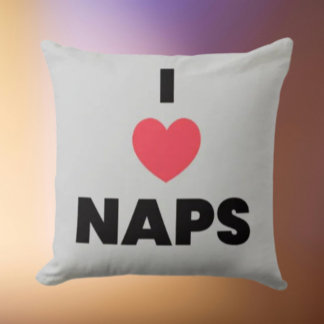 I Love Naps Throw Pillow – Cozy Nap Lover Kussen