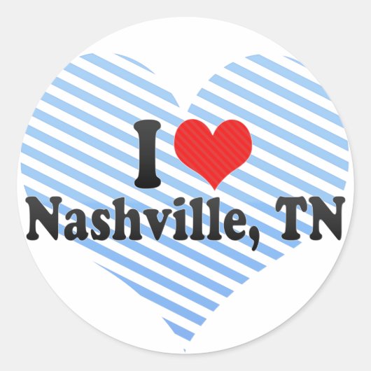 I Love Nashville, TN Ronde Sticker (Voorkant)