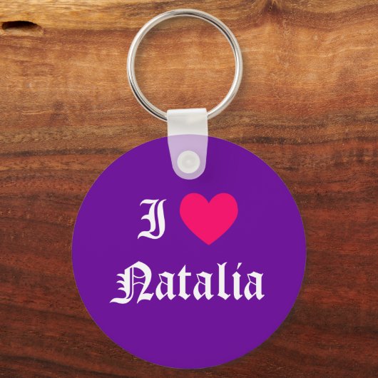 I Love Natalia Sleutelhanger (Voorkant)