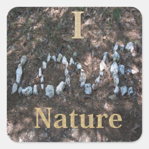 I Love Natuur Apparel and Gifts Vierkante Sticker