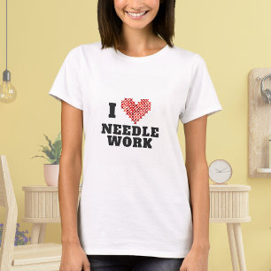 I Love Needlework Cross Stitch Heart T-shirt