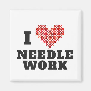 I Love Needlework Cross Stitch Magneet