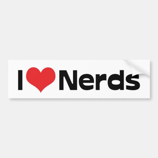 I Love Nerds Bumper Sticker (Devant)