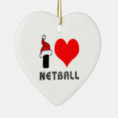 I Love Netball Design Keramisch Ornament (Rechts)