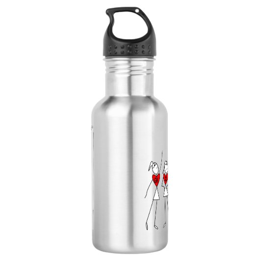 I Love Netball Positions Stick Figures Waterfles (Achterkant)