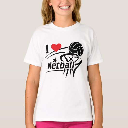 I Love Netball T-shirt (Voorkant)
