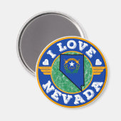 I Love Nevada State Map and Flag Magneet (Voorkant / Achterkant)
