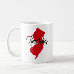 I Love New Jersey Hearts Map Koffiemok